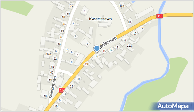 Kwieciszewo, Kwieciszewo, 17, mapa Kwieciszewo