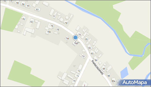 Kwieciszewo, Kwieciszewo, 74a, mapa Kwieciszewo