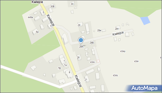 Kwiejce, Kwiejce, 28A, mapa Kwiejce