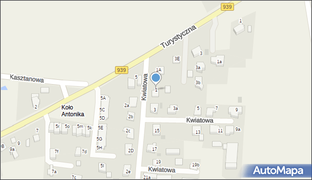 Łąka, Kwiatowa, 1, mapa Łąka