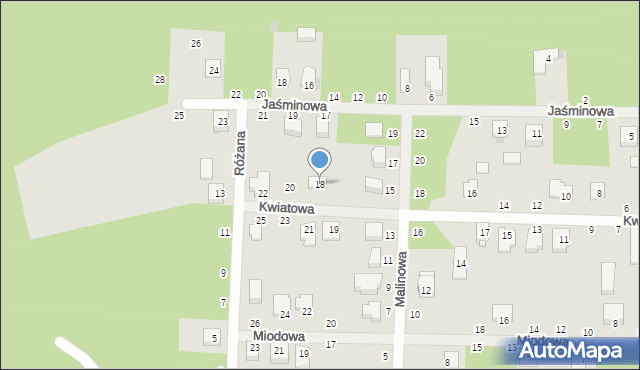 Łaskarzew, Kwiatowa, 18, mapa Łaskarzew