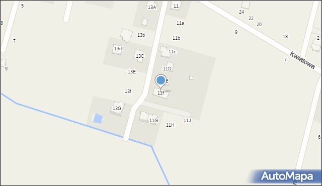 Łazy, Kwiatowa, 11f, mapa Łazy