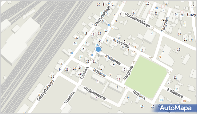 Łazy, Kwiatowa, 2, mapa Łazy