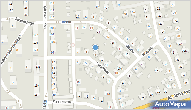 Leszno, Kwiatowa, 9, mapa Leszno