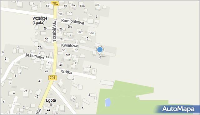 Lgota, Kwiatowa, 6, mapa Lgota