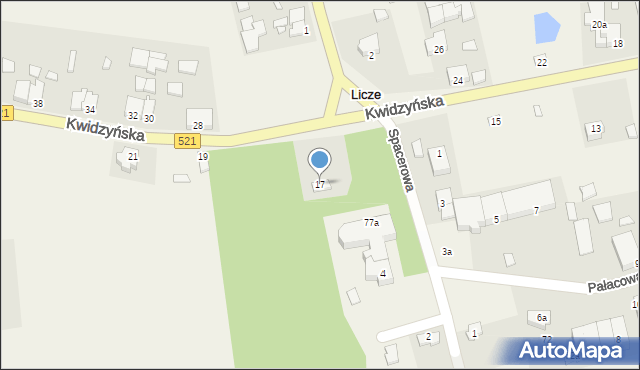 Licze, Kwidzyńska, 17, mapa Licze