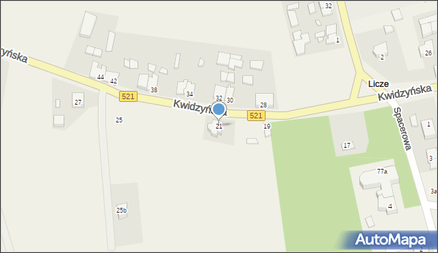 Licze, Kwidzyńska, 21, mapa Licze