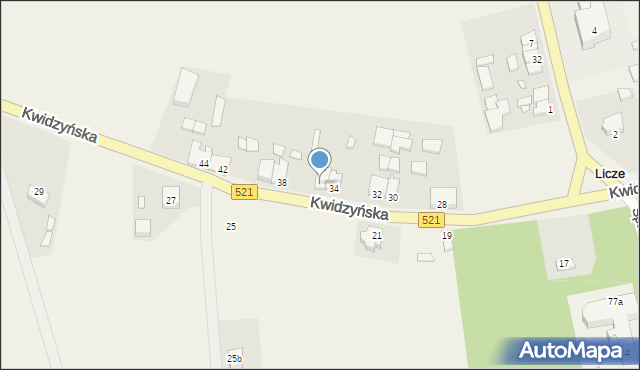 Licze, Kwidzyńska, 36, mapa Licze