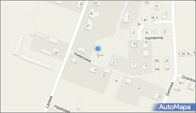 Lipnik, Kwarcowa, 3, mapa Lipnik