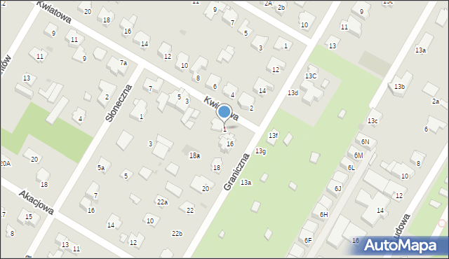 Łomianki, Kwiatowa, 1, mapa Łomianki