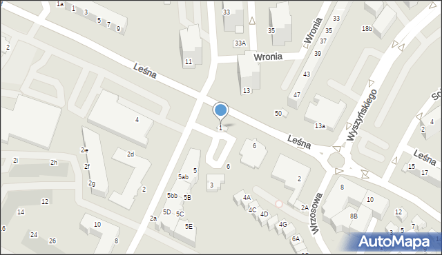 Lubin, Kwiatowa, 1, mapa Lubin