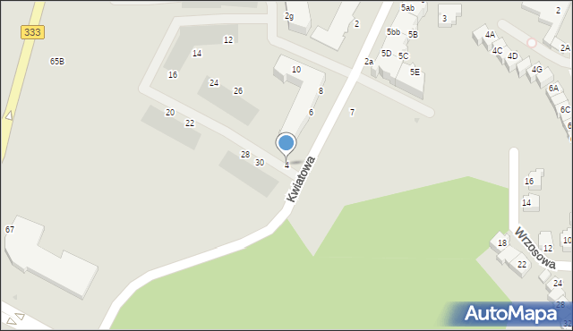 Lubin, Kwiatowa, 4, mapa Lubin