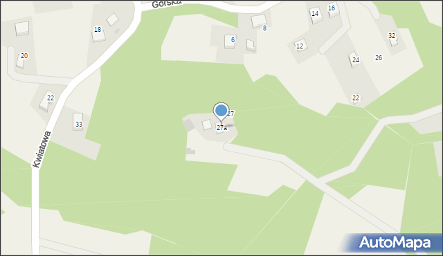 Lusina, Kwiatowa, 27a, mapa Lusina
