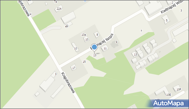 Majdan, Kwitnącej Wiśni, 13, mapa Majdan