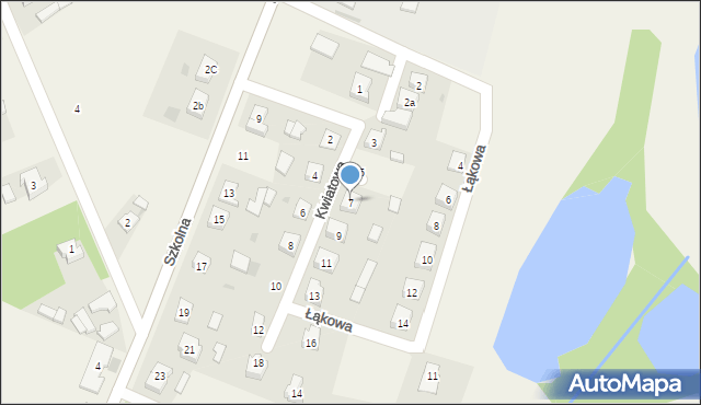 Mąkolno, Kwiatowa, 7, mapa Mąkolno