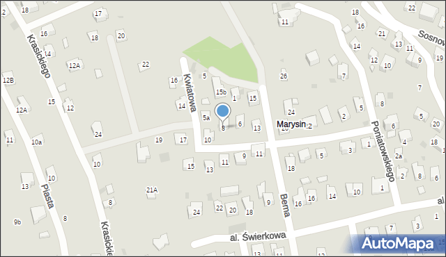 Maków Podhalański, Kwiatowa, 8, mapa Maków Podhalański