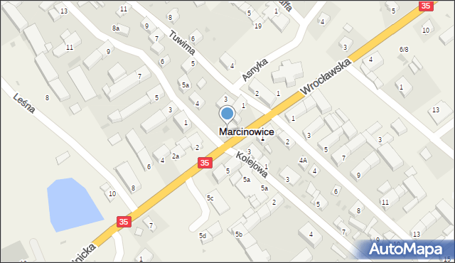 Marcinowice, Kwiatowa, 2, mapa Marcinowice