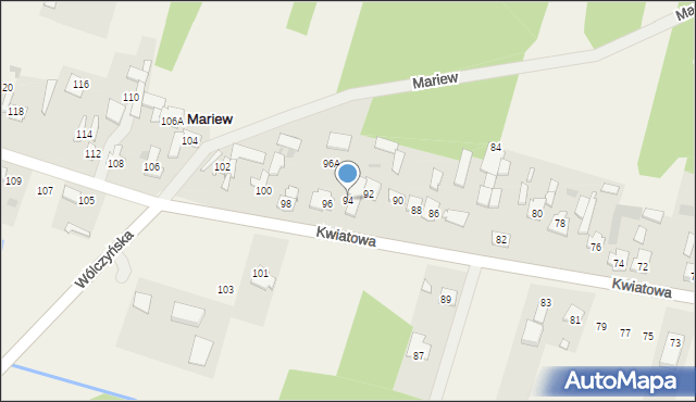 Mariew, Kwiatowa, 94, mapa Mariew