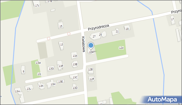 Michałów-Grabina, Kwiatowa, 12A, mapa Michałów-Grabina