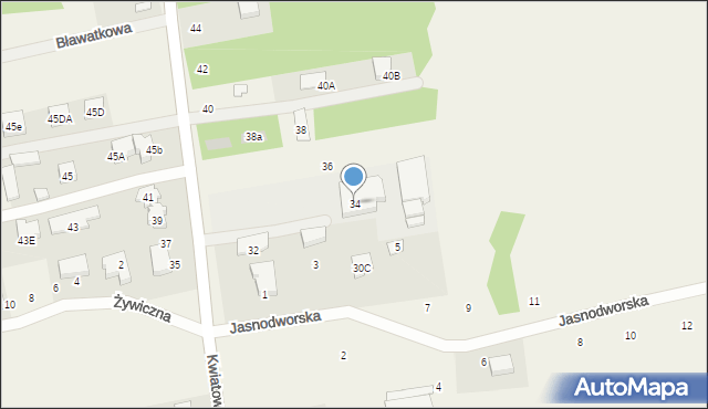 Michałów-Grabina, Kwiatowa, 34, mapa Michałów-Grabina