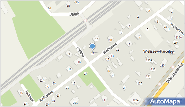 Michałów-Reginów, Kwiatowa, 14, mapa Michałów-Reginów