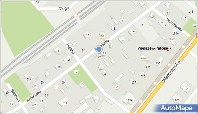 Michałów-Reginów, Kwiatowa, 15, mapa Michałów-Reginów