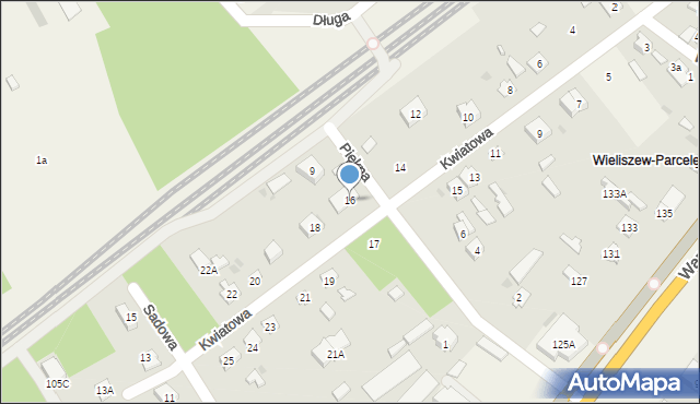 Michałów-Reginów, Kwiatowa, 16, mapa Michałów-Reginów