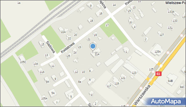 Michałów-Reginów, Kwiatowa, 21B, mapa Michałów-Reginów