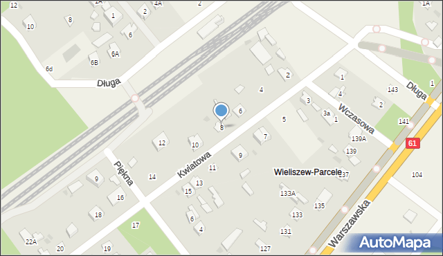 Michałów-Reginów, Kwiatowa, 8, mapa Michałów-Reginów