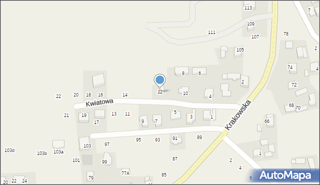 Michałowice, Kwiatowa, 12, mapa Michałowice