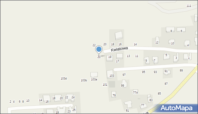 Michałowice, Kwiatowa, 21, mapa Michałowice