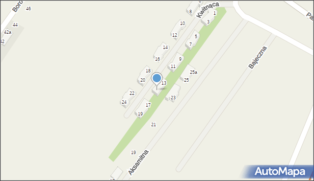 Michałowice-Wieś, Kwitnąca, 15, mapa Michałowice-Wieś