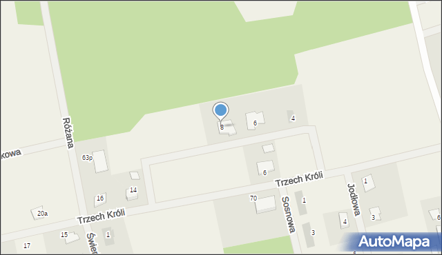 Międzybłocie, Kwiatowa, 8, mapa Międzybłocie