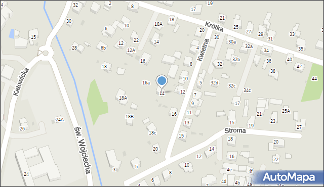 Mikołów, Kwietna, 14, mapa Mikołów