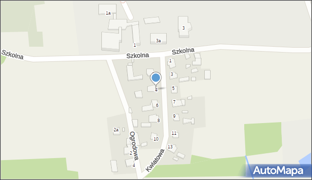 Miłki, Kwiatowa, 4, mapa Miłki