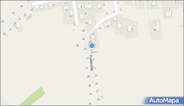 Modlniczka, Kwiecista, 17, mapa Modlniczka