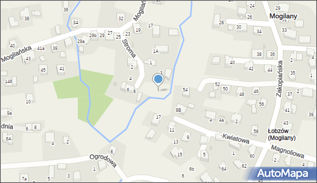 Mogilany, Kwiatowa, 10, mapa Mogilany