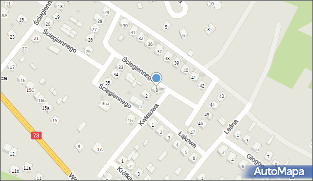Morawica, Kwiatowa, 3, mapa Morawica