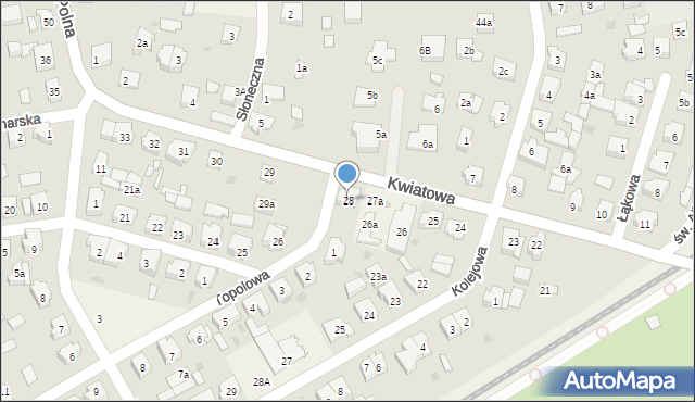 Mosty, Kwiatowa, 28, mapa Mosty