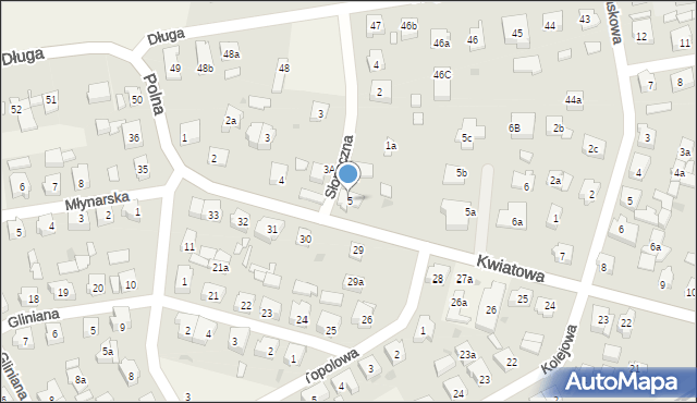 Mosty, Kwiatowa, 5, mapa Mosty