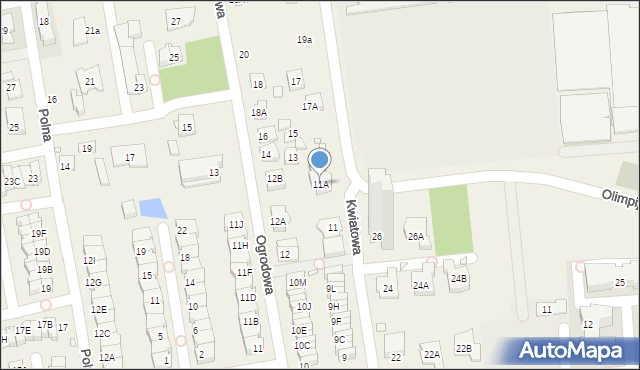 Mysiadło, Kwiatowa, 11A, mapa Mysiadło