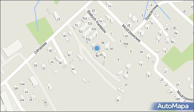 Myślenice, Kwiatowa, 5a, mapa Myślenice