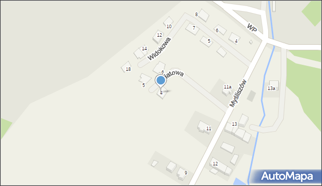 Myśliszów, Kwiatowa, 4, mapa Myśliszów