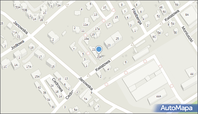 Mysłowice, Kwiatowa, 21b, mapa Mysłowice