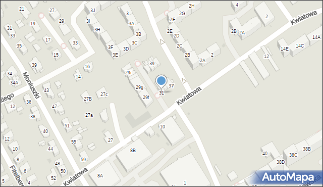Mysłowice, Kwiatowa, 31, mapa Mysłowice