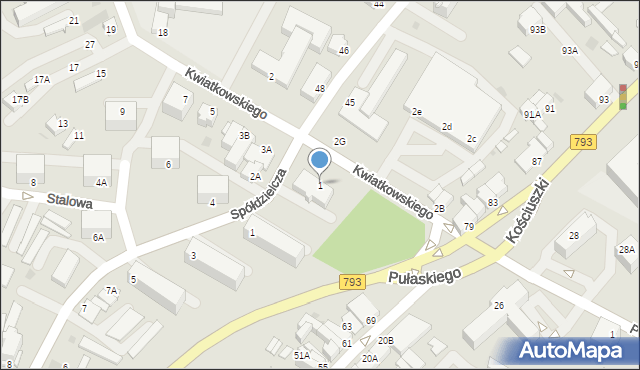 Myszków, Kwiatkowskiego, 1, mapa Myszków