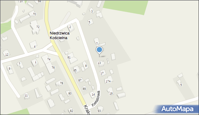Niedrzwica Kościelna, Kwiatowa, 11, mapa Niedrzwica Kościelna