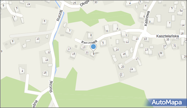 Nielepice, Kwiatowa, 9, mapa Nielepice