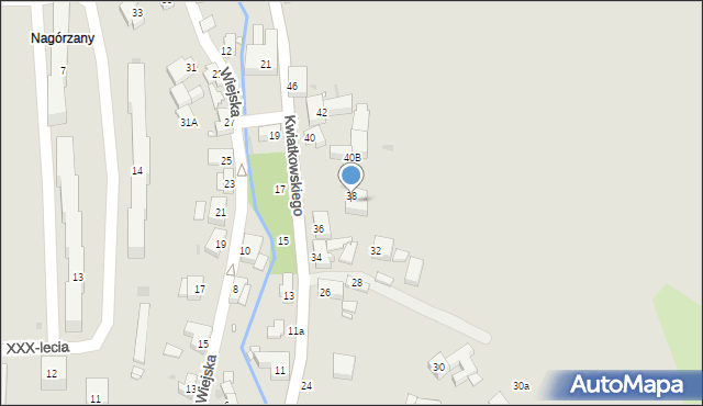Nowa Ruda, Kwiatkowskiego Eugeniusza, 38a, mapa Nowa Ruda