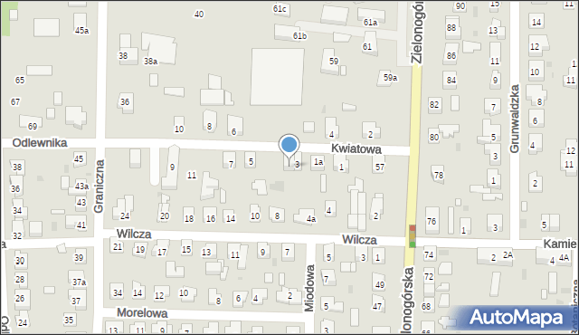 Nowa Sól, Kwiatowa, 3a, mapa Nowa Sól